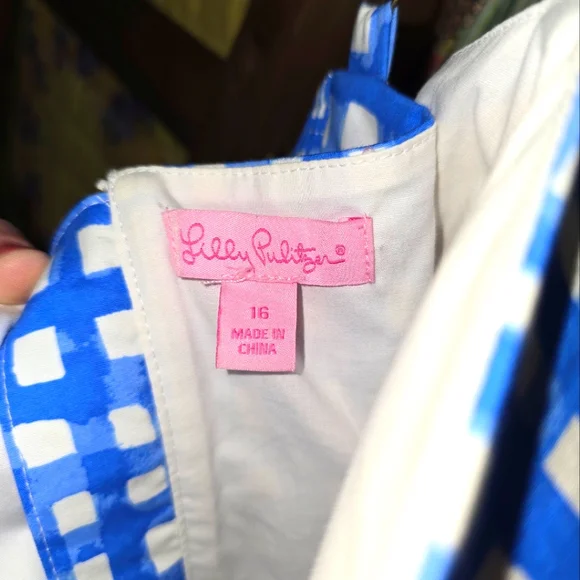 Lilly Pulitzer blue and white plaid dress - Picture 3 of 3